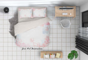 3D Watercolor Pink Floral Quilt Cover Set Bedding Set Duvet Cover Pillowcases 32- Jess Art Decoration