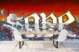 3D Red Brick Abstract Slogan Graffiti Wall Mural Wallpaper 94- Jess Art Decoration