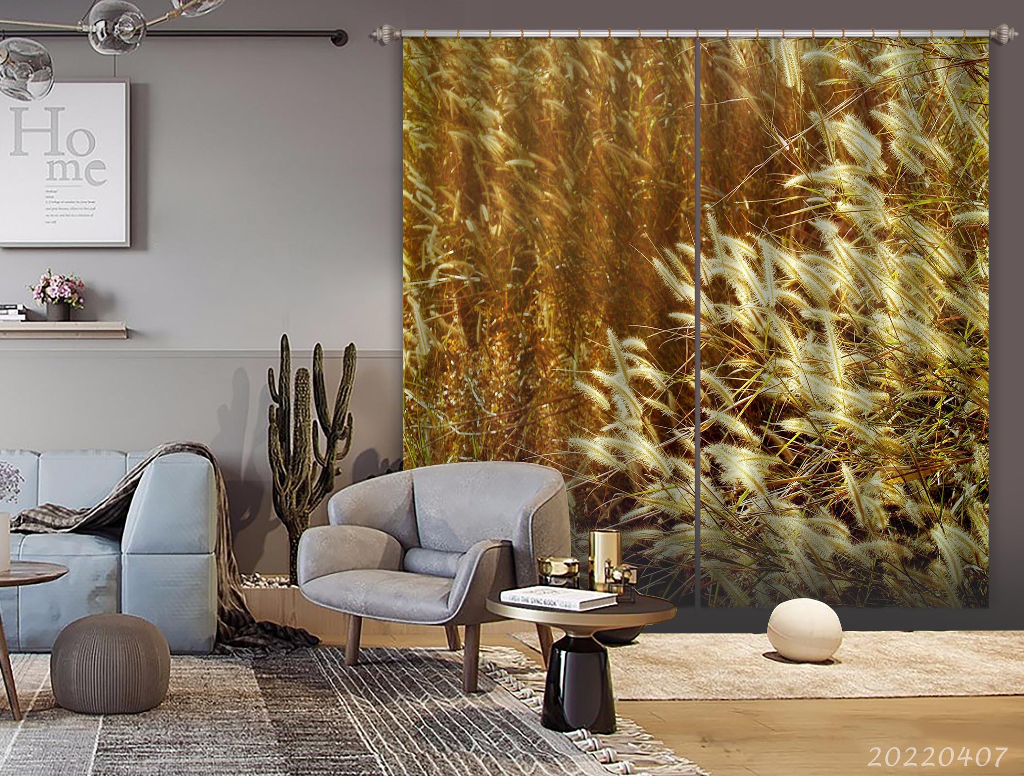 3D Landscape Nature Autumn Yellow Setaria Curtains and Drapes GD 3539- Jess Art Decoration