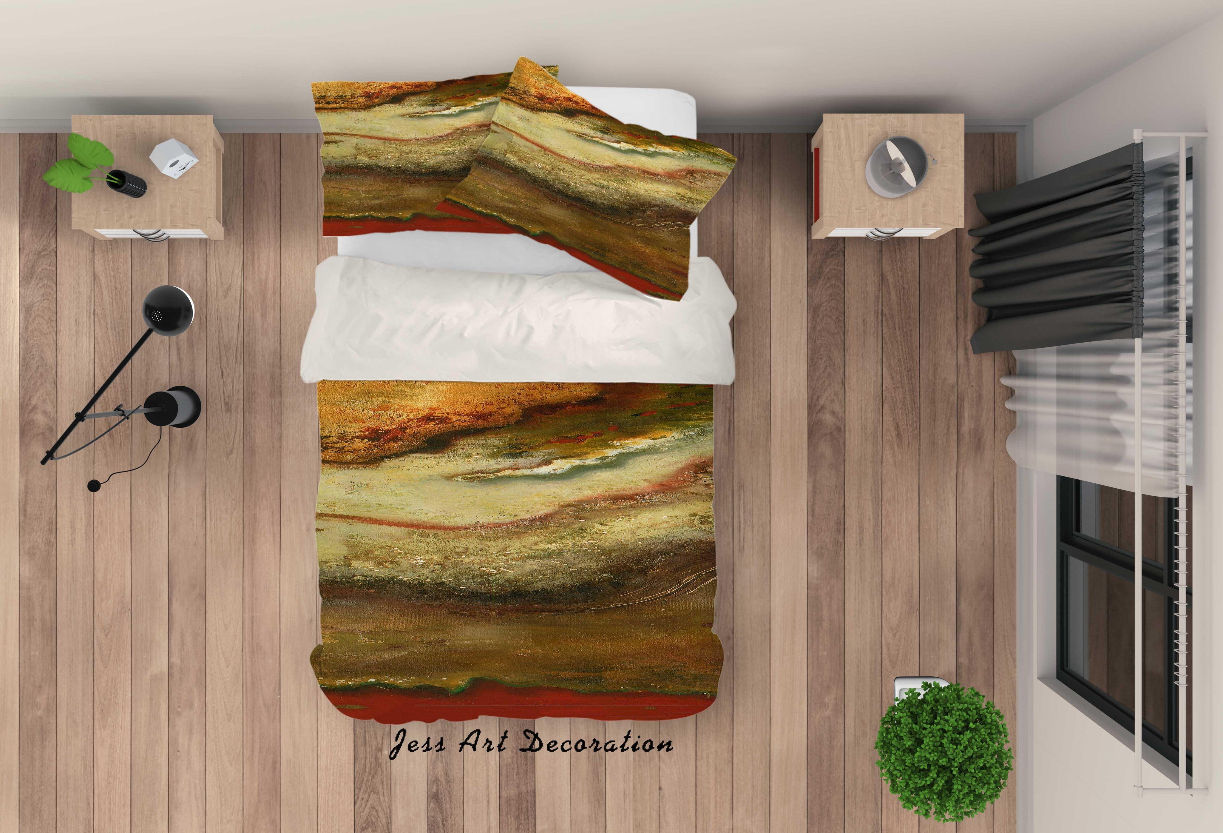 3D Abstract Beach Wave Oil Painting Quilt Cover Set Bedding Set Pillowcasesn 60- Jess Art Decoration