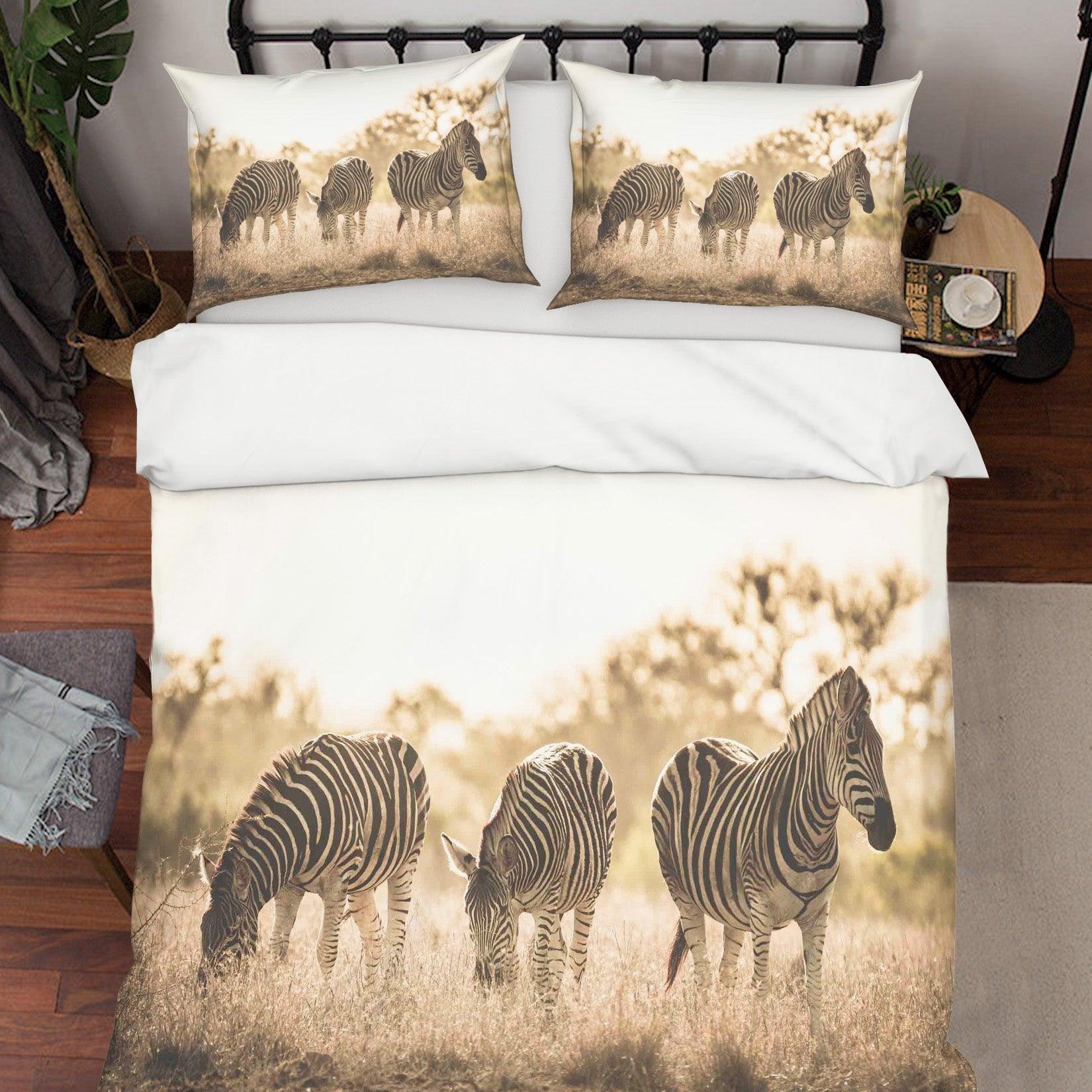 3D Zebra Grass Quilt Cover Set Bedding Set Pillowcases SF61- Jess Art Decoration