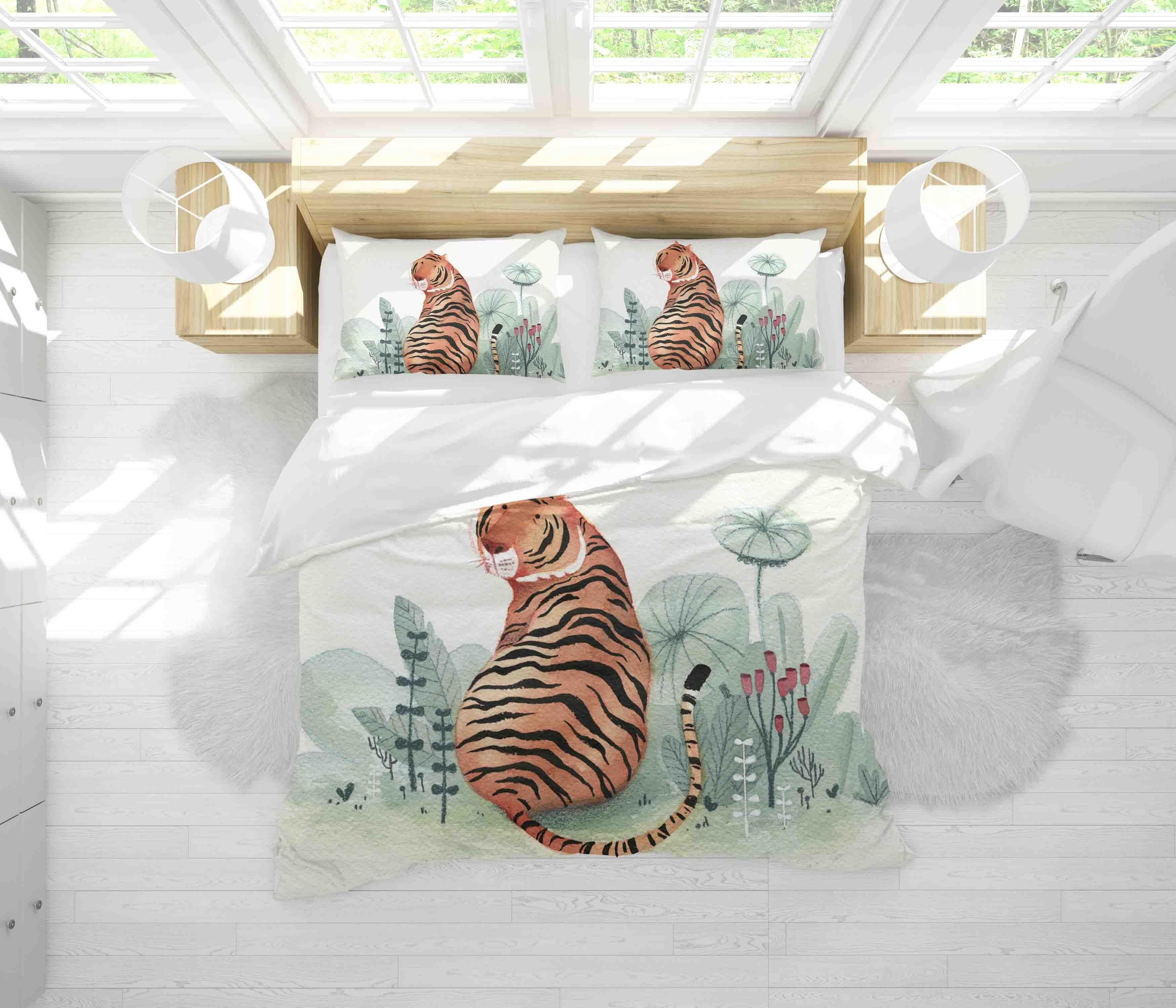 3D Tiger Plants Quilt Cover Set Bedding Set Duvet Cover Pillowcases SF032- Jess Art Decoration