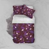 3D Purple Floral Quilt Cover Set Bedding Set Pillowcases 09- Jess Art Decoration