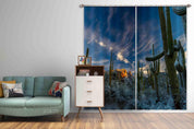 3D Landscape Sky Mountain Cactus Curtains and Drapes LQH 107- Jess Art Decoration