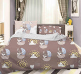3D Brown Puppy Pirates Sailboat Quilt Cover Set Bedding Set Pillowcases 66- Jess Art Decoration