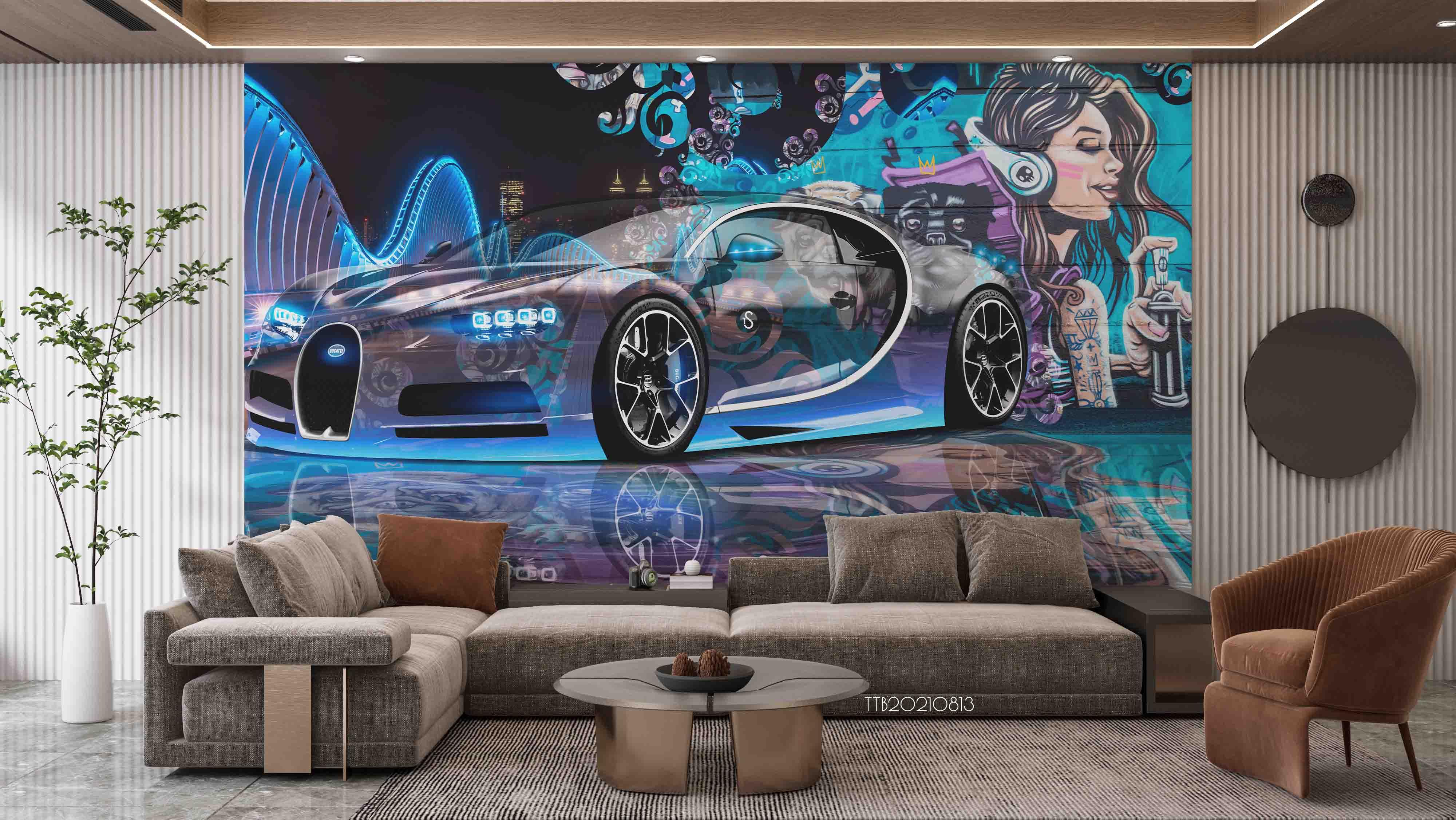 3D Street Graffiti Car Wall Mural WallpaperSWW5127- Jess Art Decoration