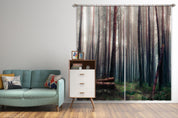 3D Woods Fog Green Grass Scenery Curtains and Drapes GD 2694- Jess Art Decoration