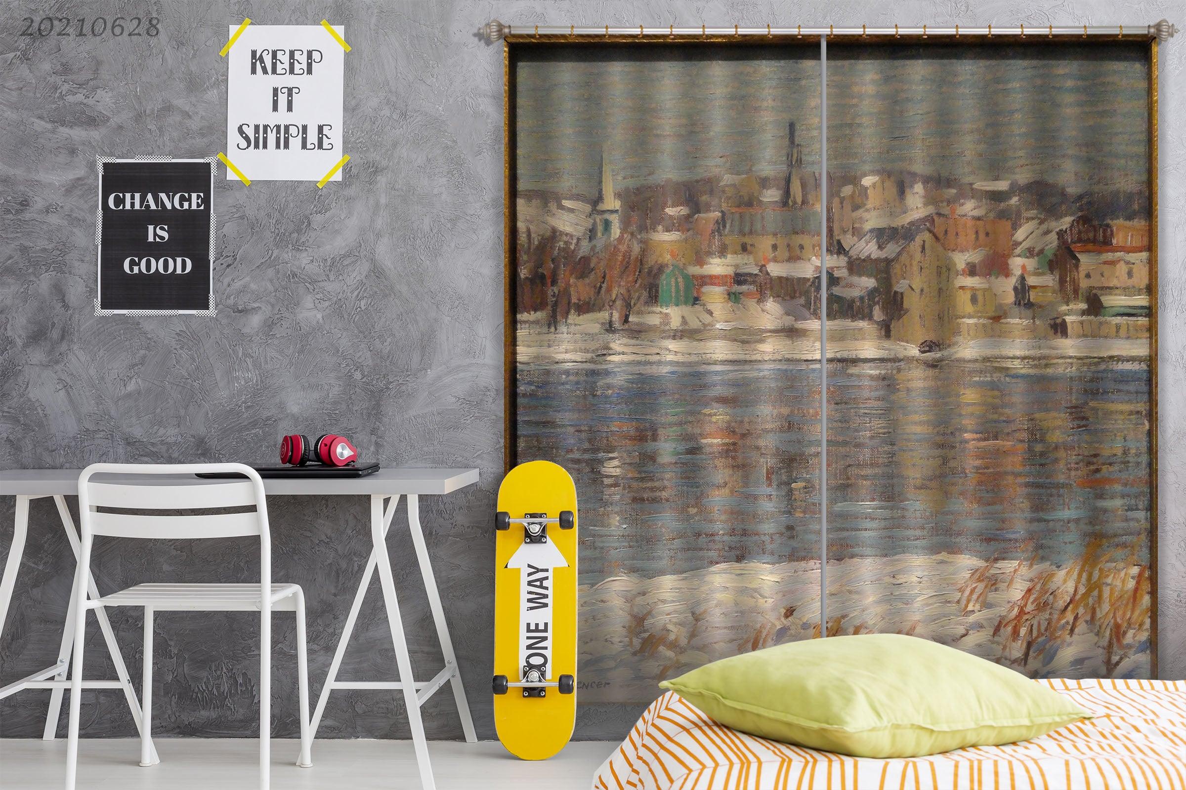 3D Landscape Oil Painting Curtains and Drapes LQH 36- Jess Art Decoration