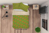 3D Green Floral Fox Quilt Cover Set Bedding Set Duvet Cover Pillowcases LXL 166- Jess Art Decoration