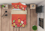 3D Colorful Orange Apple Fruity Quilt Cover Set Bedding Set Duvet Cover Pillowcases LXL- Jess Art Decoration