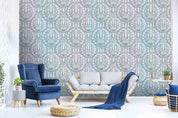 3D Gray Green Floral Circle Wall Mural Wallpaper SF68- Jess Art Decoration