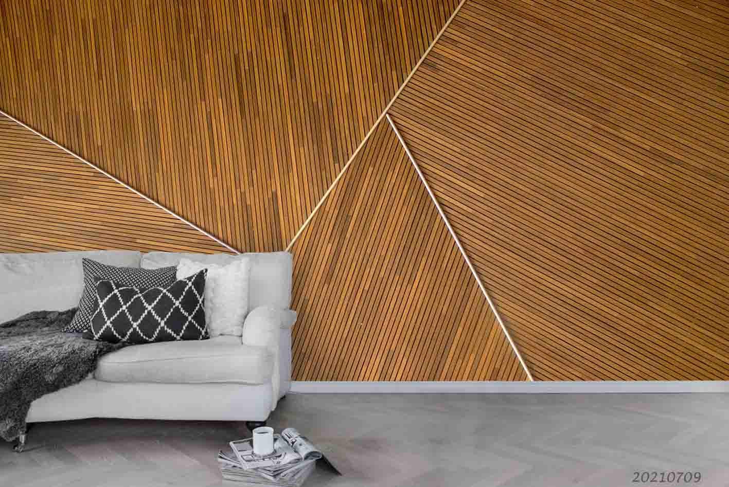 3D Wooden Texture Geometry Wall Mural Wallpaper SWW4305- Jess Art Decoration