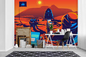 3D Astronaut Space Wall Mural Wallpaper A015 LQH- Jess Art Decoration