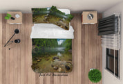 3D Green Forest Lake Landscape Quilt Cover Set Bedding Set Duvet Cover Pillowcases 42- Jess Art Decoration