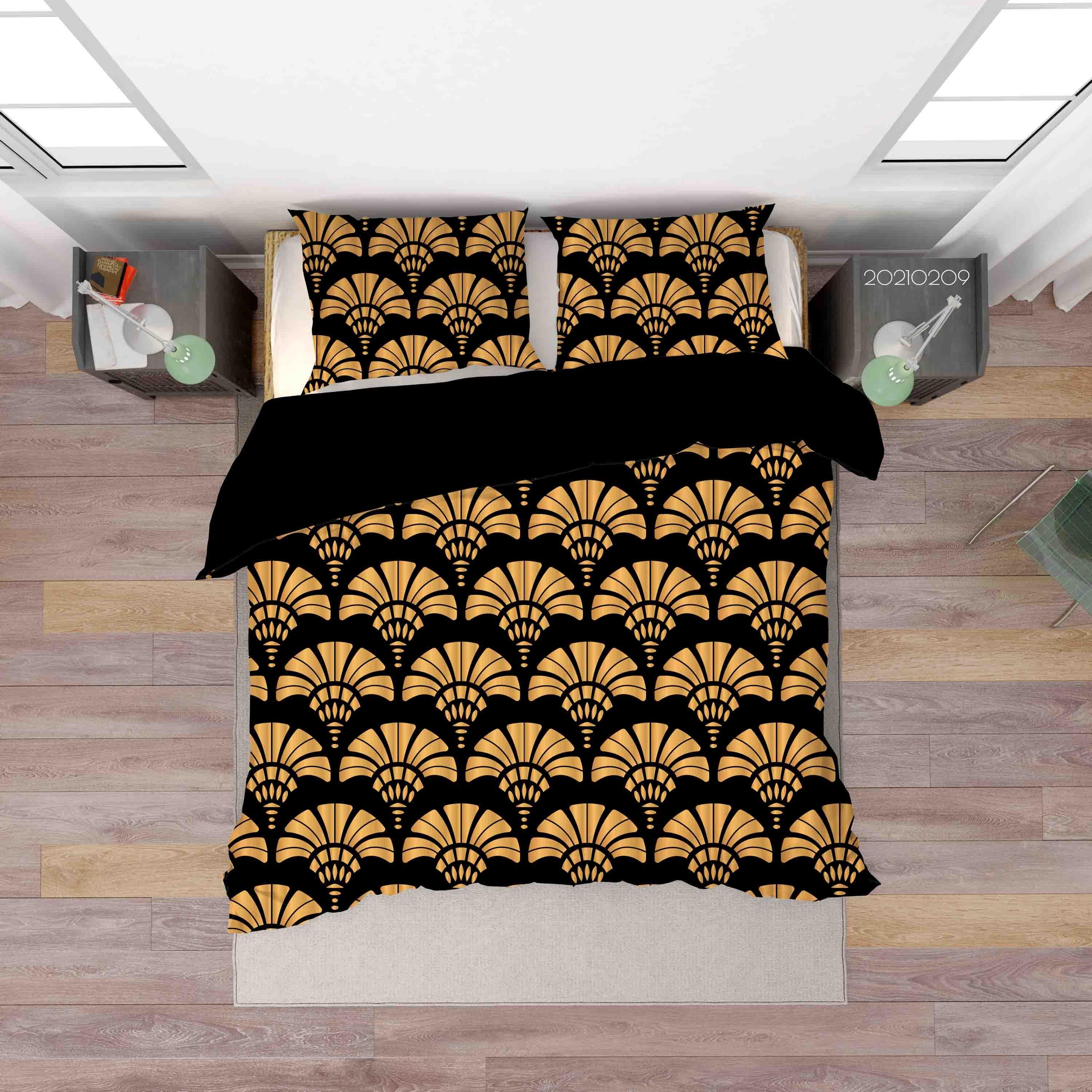 3D Abstract Golden Decoration Pattern Quilt Cover Set Bedding Set Duvet Cover Pillowcases 20- Jess Art Decoration