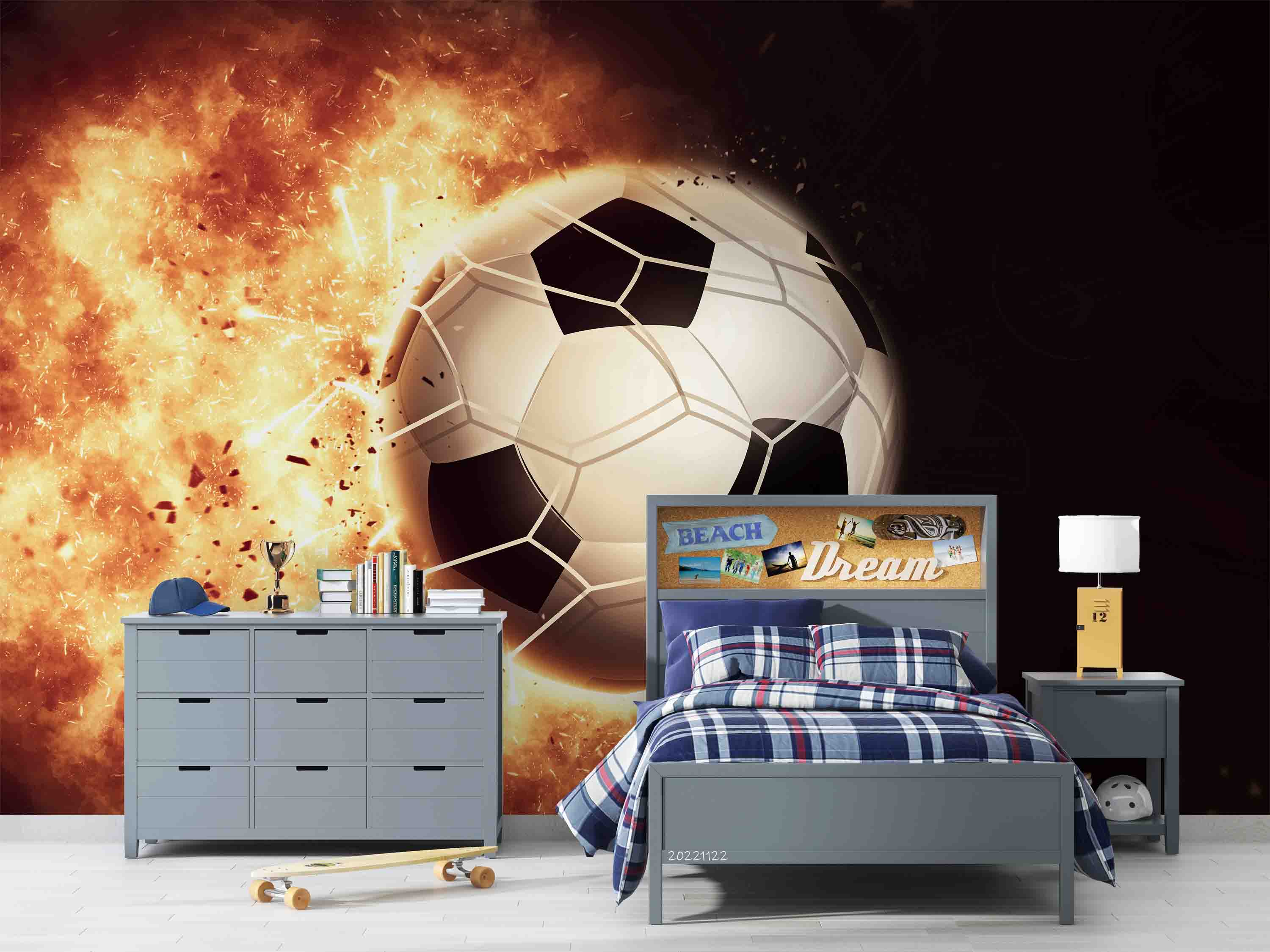 3D Explosion Hot Football Wall Mural Wallpaper GD 2561- Jess Art Decoration