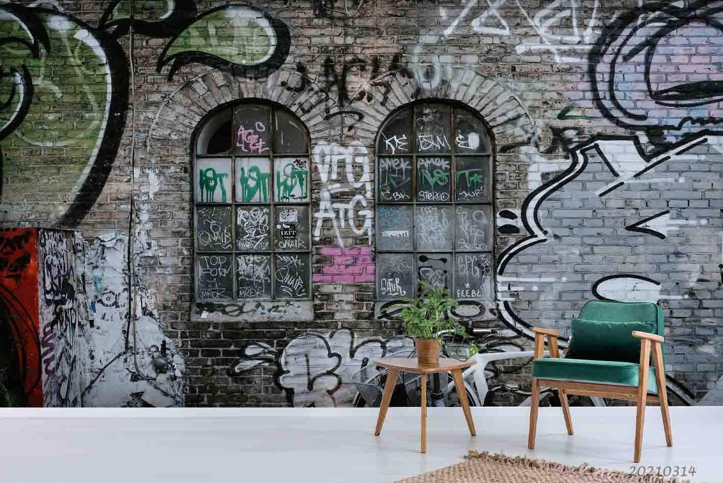 3D Artist Works Street Graffiti Wall Mural Wallpaper LQH 132- Jess Art Decoration