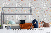 3D Cartoon Animal Moon Elephant Wall Mural Wallpaper LQH 47- Jess Art Decoration