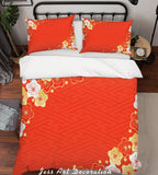 3D Gold White Floral Red Quilt Cover Set Bedding Set Pillowcases 34- Jess Art Decoration