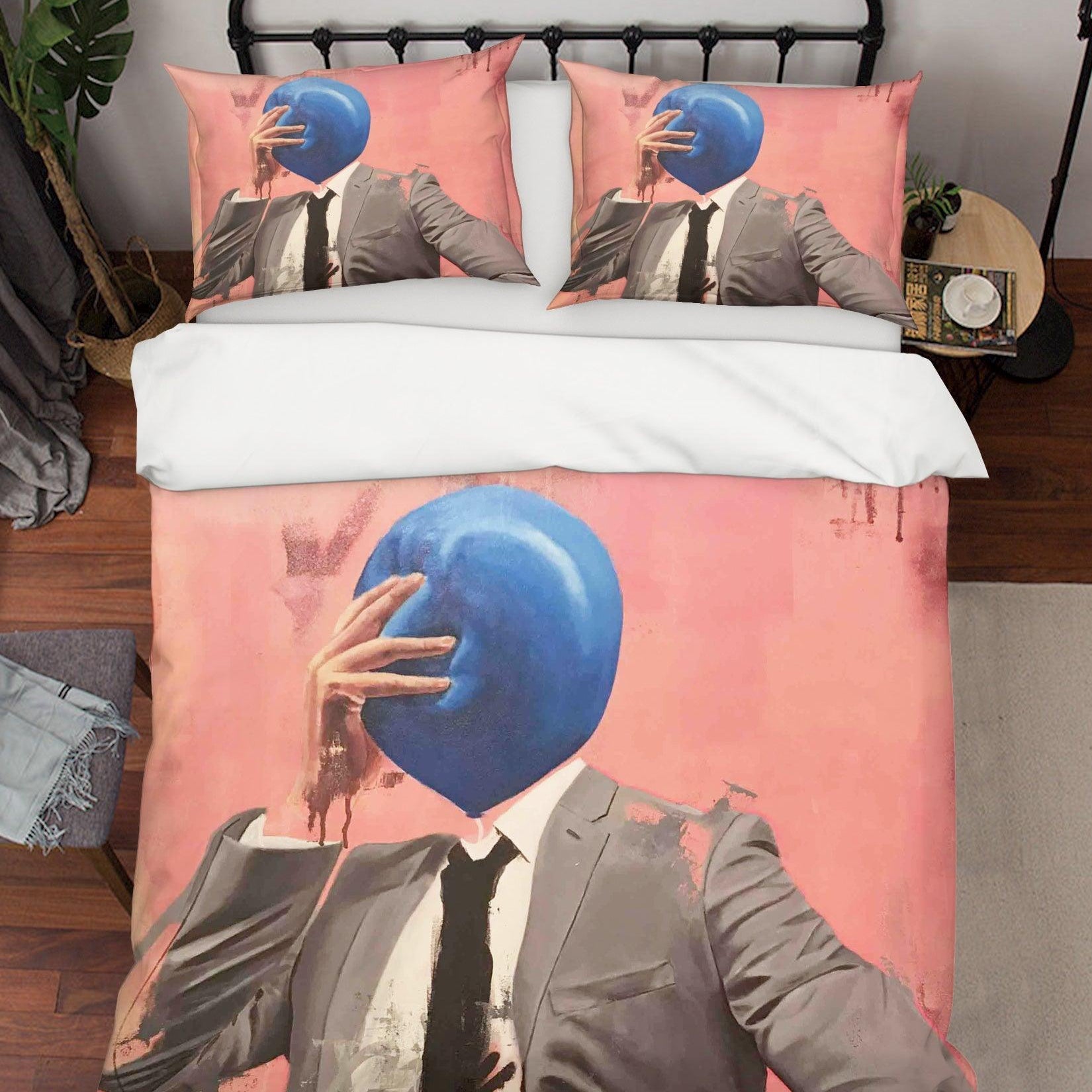 3D Abstract Colorful Suit Man Pink Quilt Cover Set Bedding Set Duvet Cover Pillowcases LXL- Jess Art Decoration