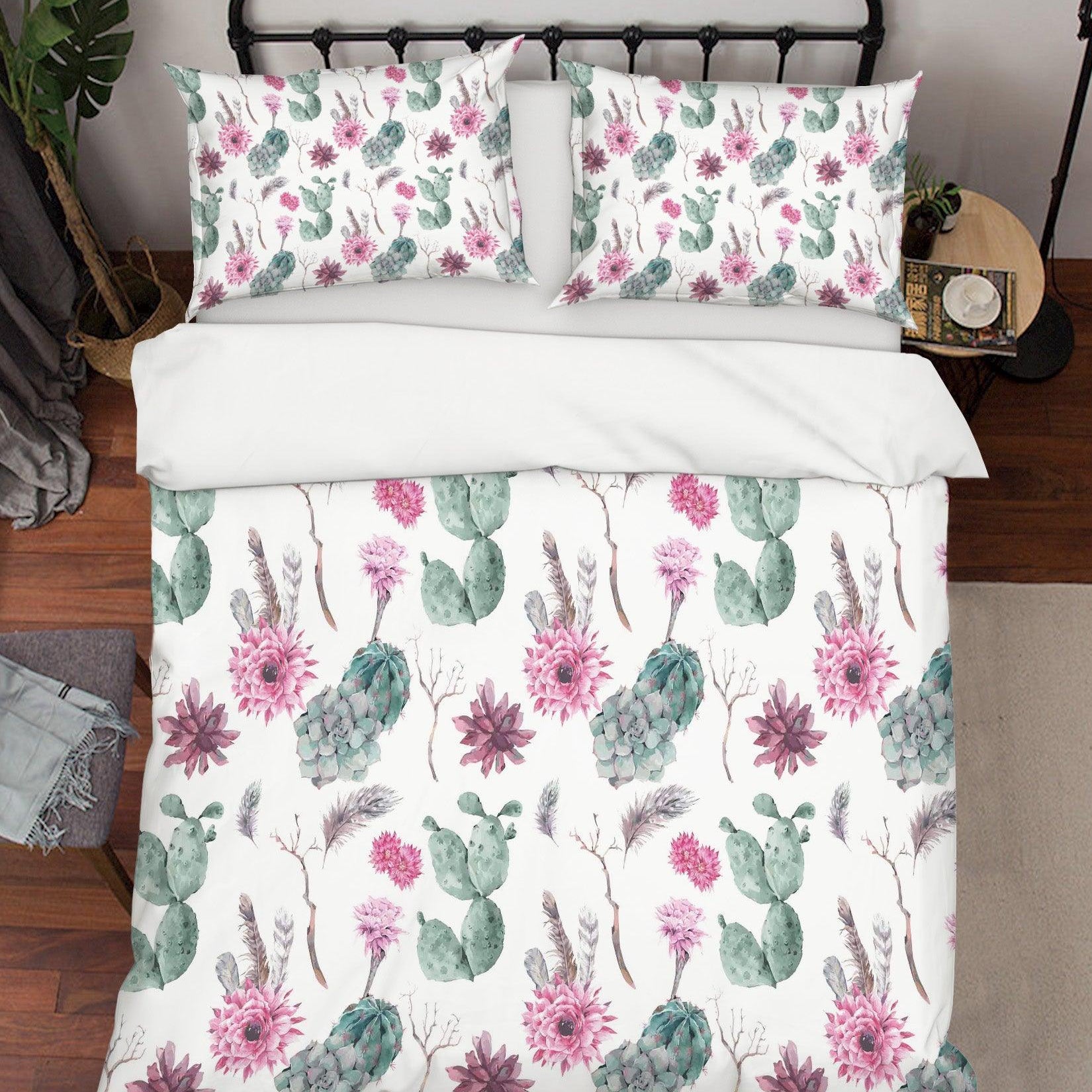 3D Floral Leaves Pattern Quilt Cover Set Bedding Set Duvet Cover Pillowcases WJ 6858- Jess Art Decoration