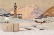 3D snow scene oil painting wall mural wallpaper 57- Jess Art Decoration