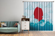 3D Japanese Wave Cloud Sun Curtains and Drapes GD 3113- Jess Art Decoration