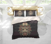 3D Skull Flower Quilt Cover Set Bedding Set Pillowcases 85- Jess Art Decoration