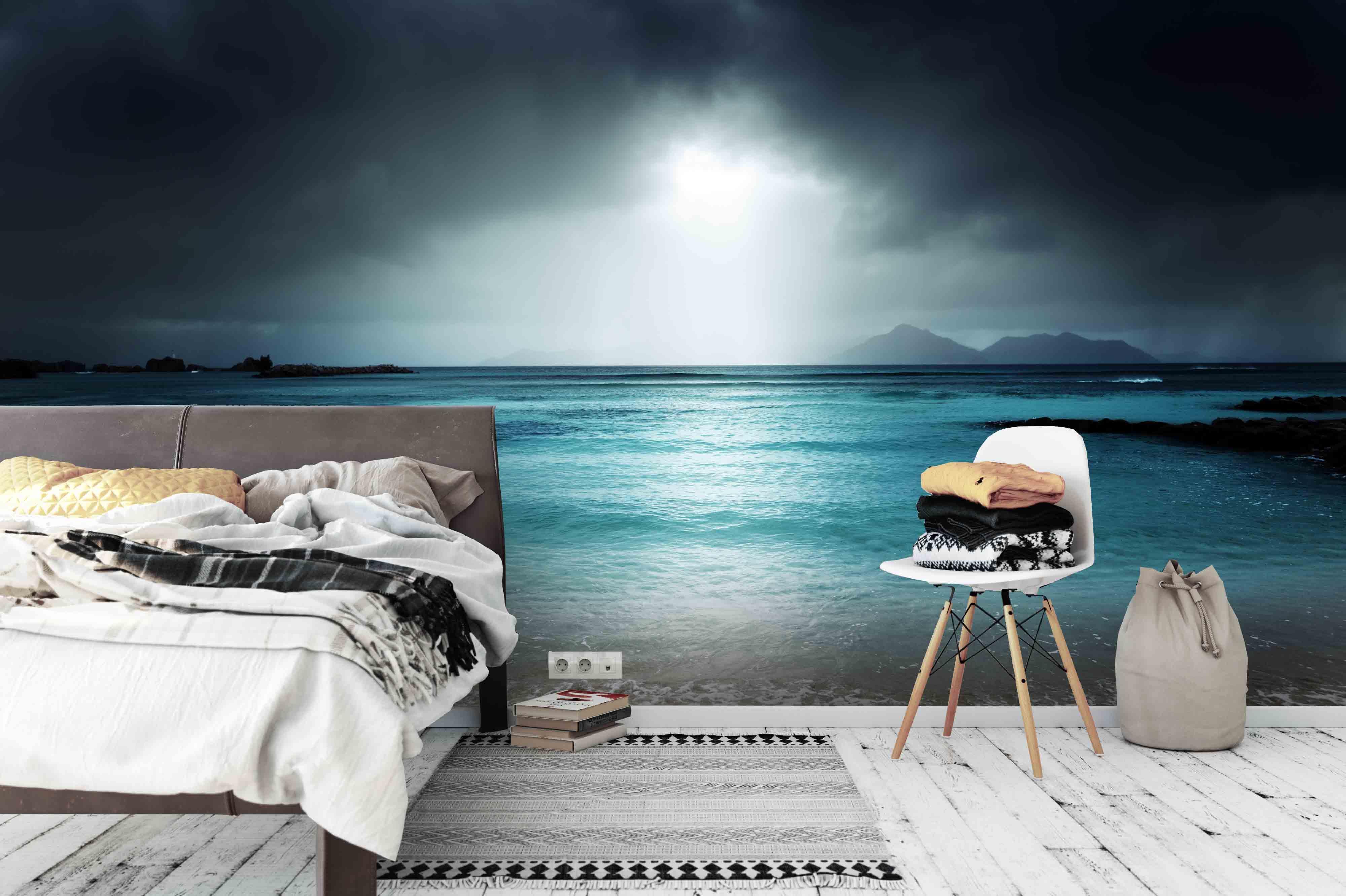 3D Moonlight Blue Sea Wall Mural Wallpaper 15- Jess Art Decoration