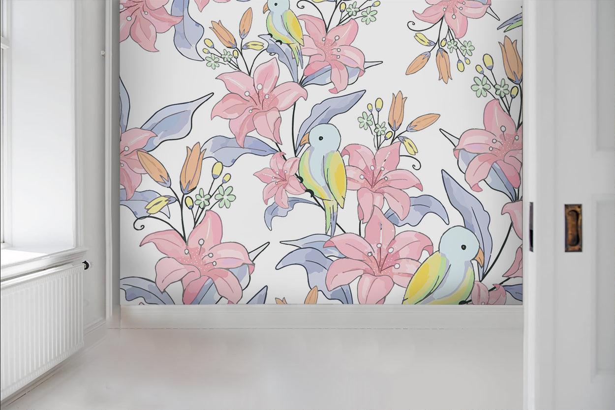 3D Floral Bird Wall Mural Wallpaper 19- Jess Art Decoration
