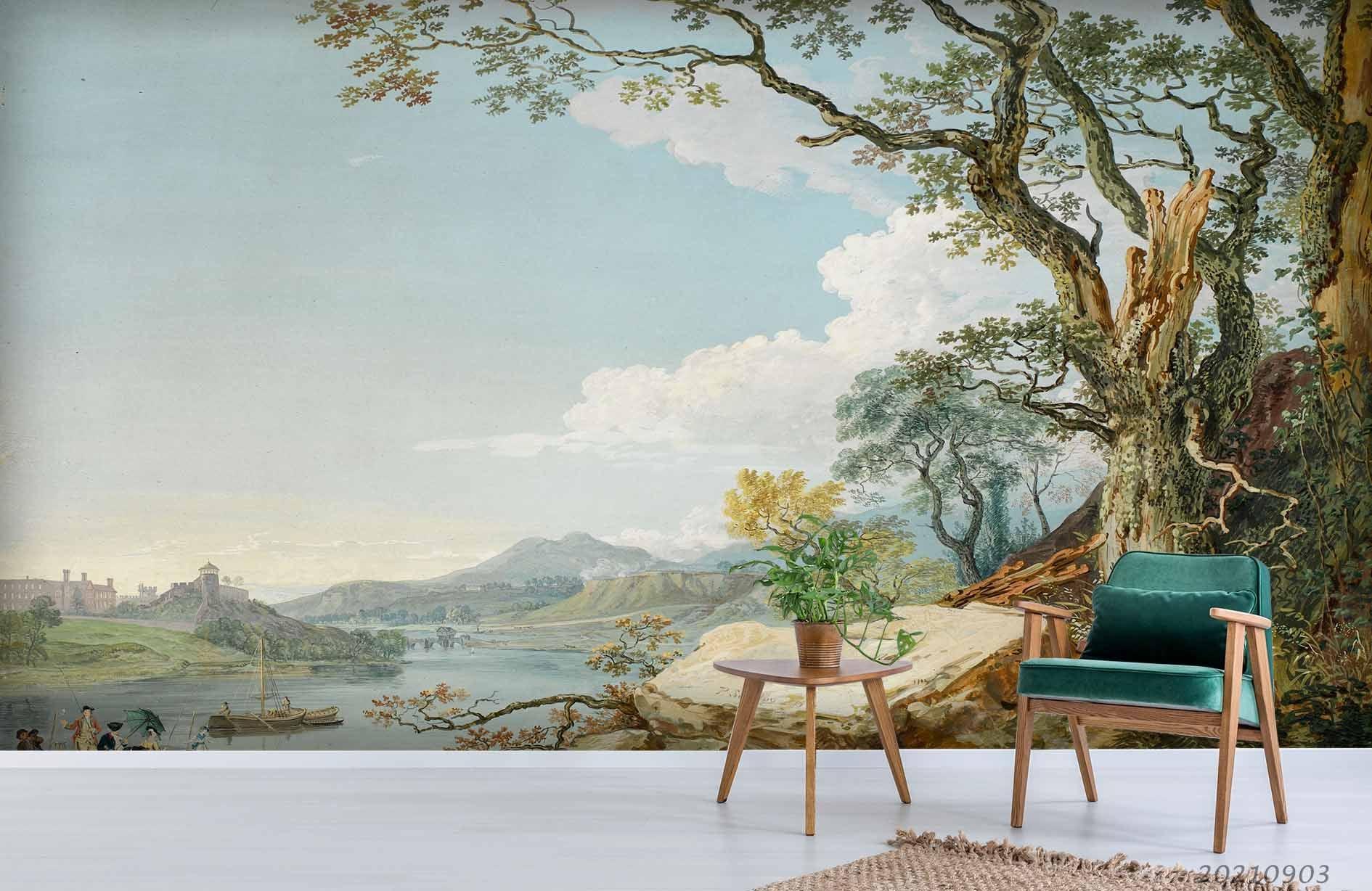 3D Nature Landscape Oil Painting Wall Mural Wallpaper LQH 123- Jess Art Decoration