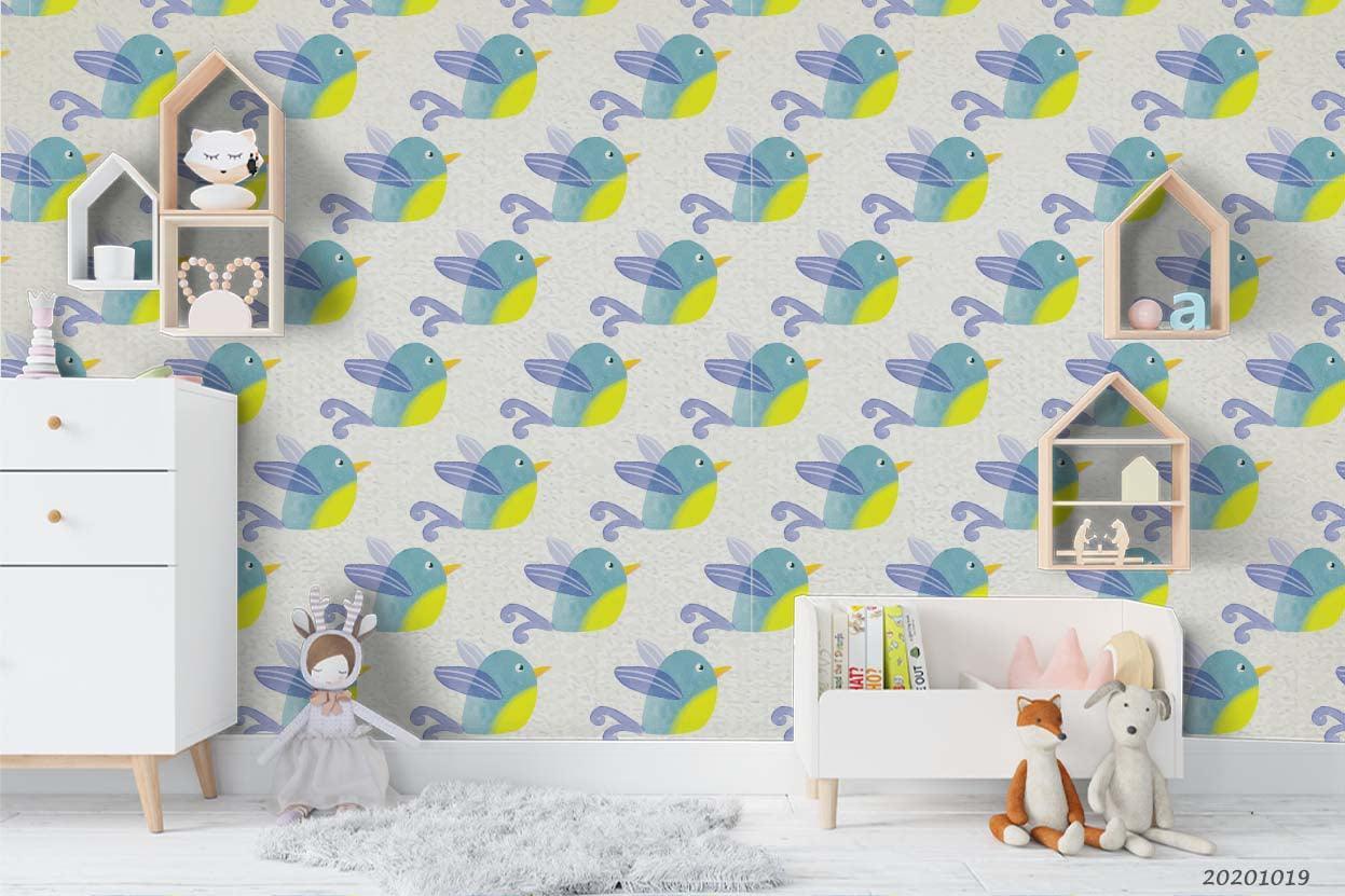 3D Hand Drawn Leaves Flower Animal Pattern Wall Mural Wallpaper WJ 9422- Jess Art Decoration
