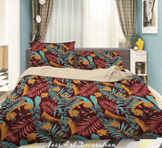 3D Plant Leaves Flower Pattern Quilt Cover Set Bedding Set Duvet Cover Pillowcases WJ 9055- Jess Art Decoration