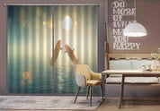 3D Sunset Sea Whale Curtains and Drapes LQH 1- Jess Art Decoration