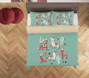 3D Green Cactus Alpaca Quilt Cover Set Bedding Set Duvet Cover Pillowcases SF02- Jess Art Decoration