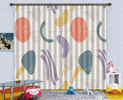 3D Abstract Color Shape Curtains and Drapes LQH 32- Jess Art Decoration