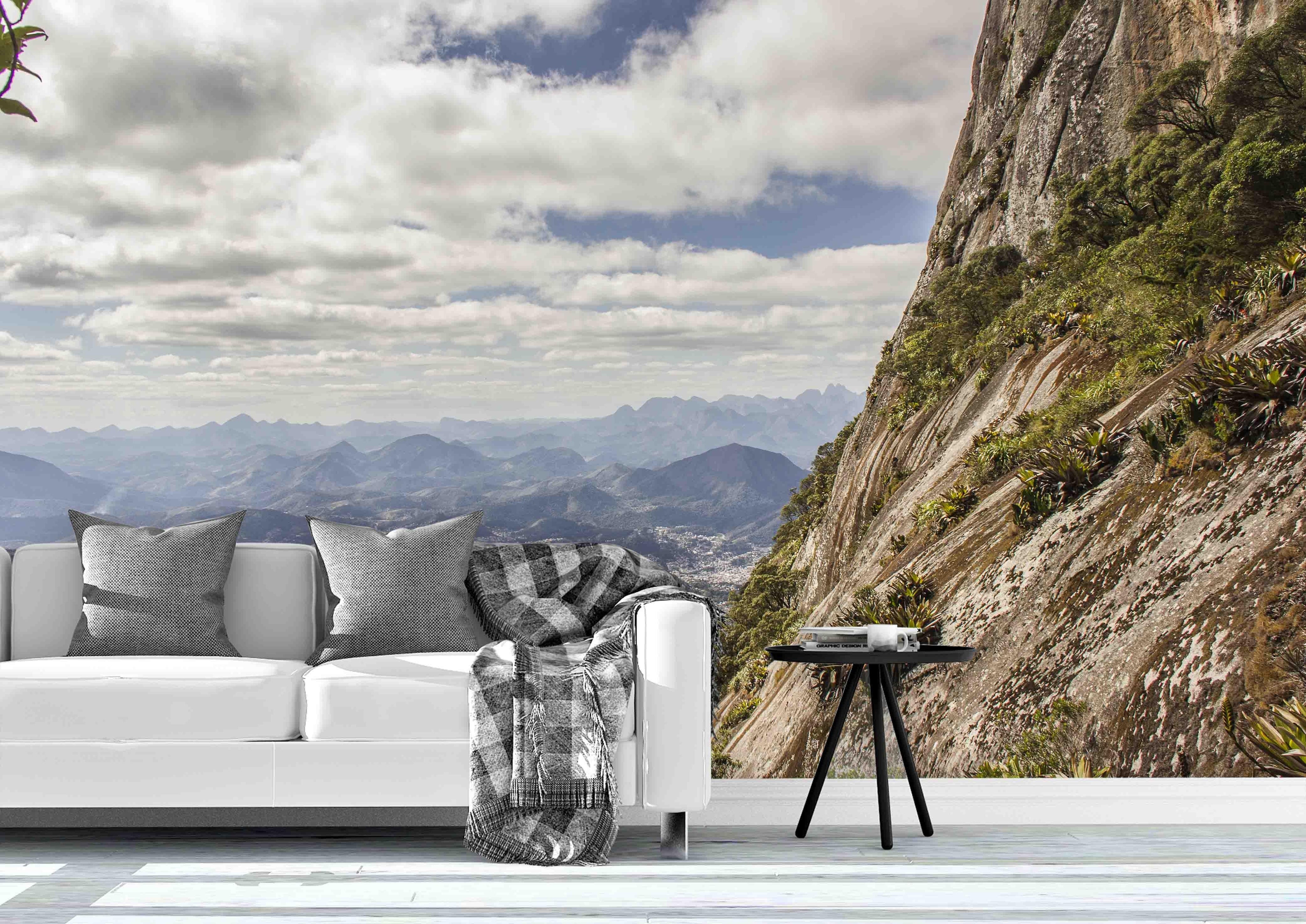 3D blue sky white cloud mountains wall mural wallpaper 45- Jess Art Decoration