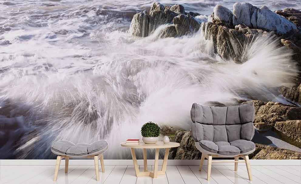3D Abstract Sea Waves Rock Wall Mural Wallpaper 142- Jess Art Decoration