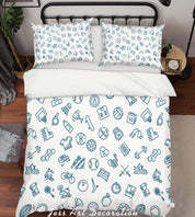 3D White Sports Ball Skateboard Quilt Cover Set Bedding Set Pillowcases 56- Jess Art Decoration