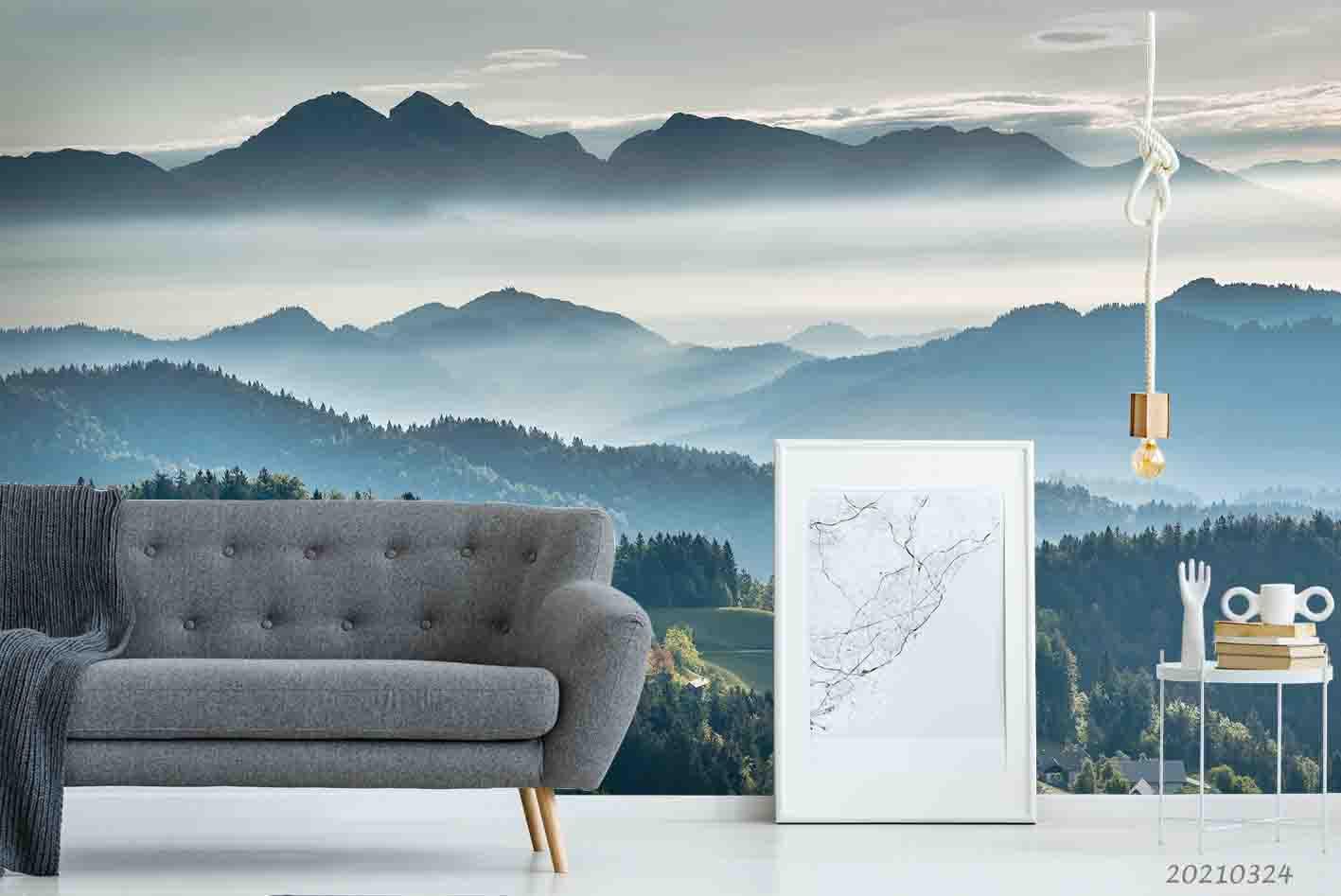 3D Mountain Nature Landscape Wall Mural Wallpaper LQH 26- Jess Art Decoration