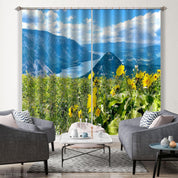 3D Mountain River Green Plant Flower Scenery Curtains and Drapes GD 3380- Jess Art Decoration