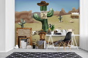 3D Hand Drawn Desert Cactus Cowboy Decoration Wall Mural Wallpaper LQH 84- Jess Art Decoration