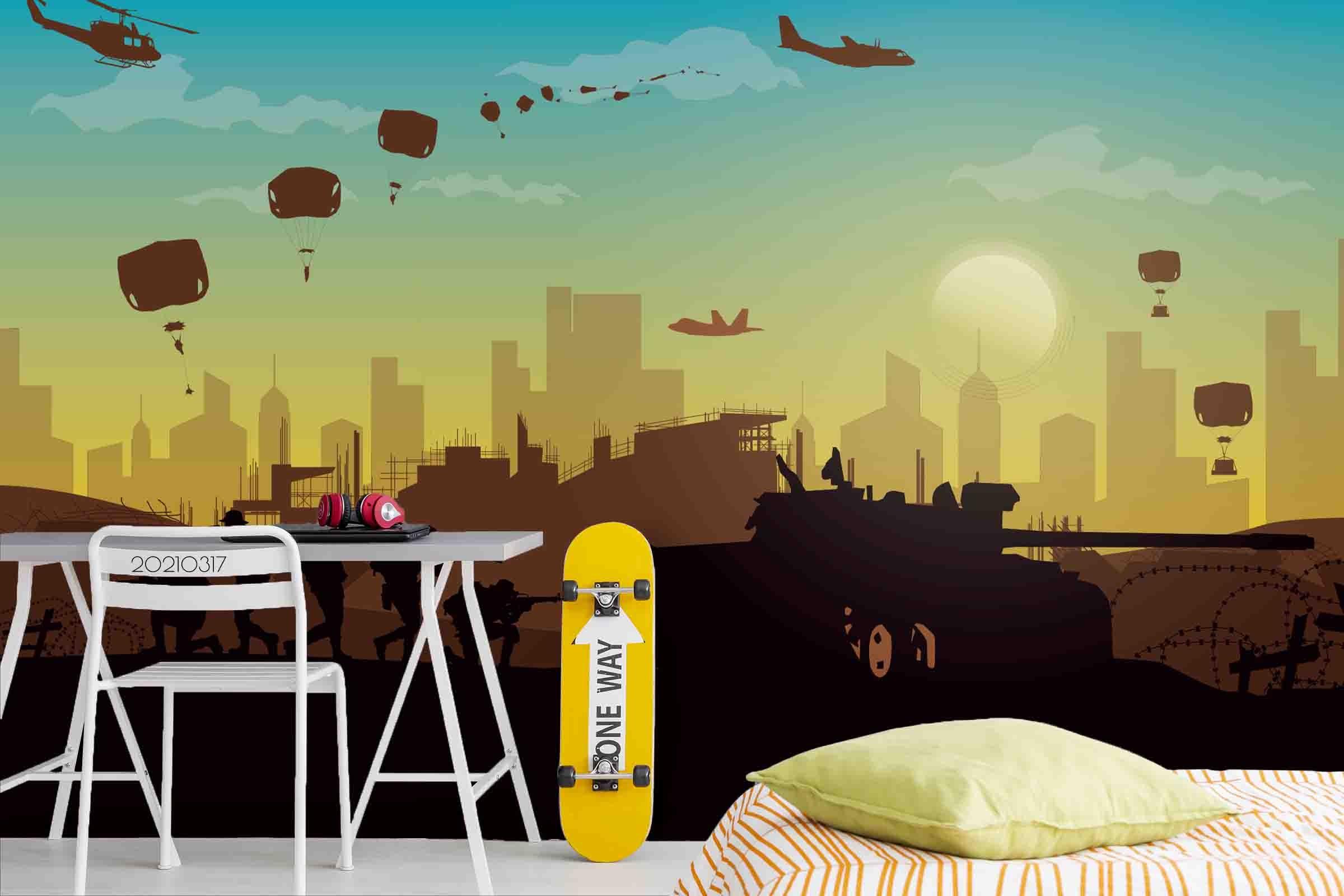 3D Military Illustration Wall Mural Wallpaper LQH 392- Jess Art Decoration