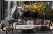 3D Green Forest Waterfall Landscape Wall Mural Wallpaper LQH 190- Jess Art Decoration