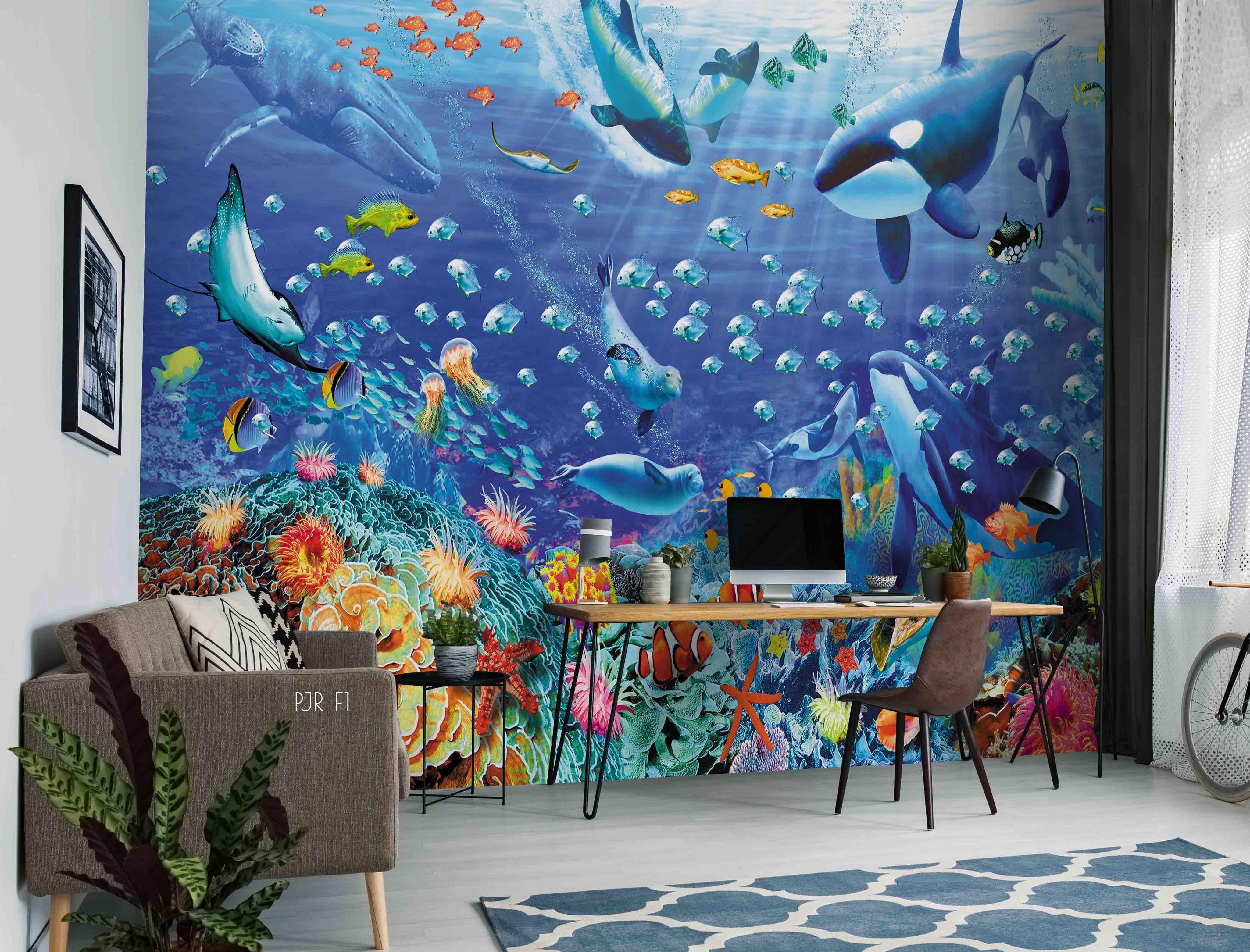 3D Animal Ocean World Fishes Mural Wallpaper WJ 1306- Jess Art Decoration