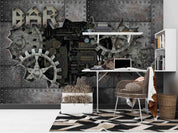 3D Abstract Industrial Style Gear Dashboard Wall Mural Wallpaper GD 2862- Jess Art Decoration