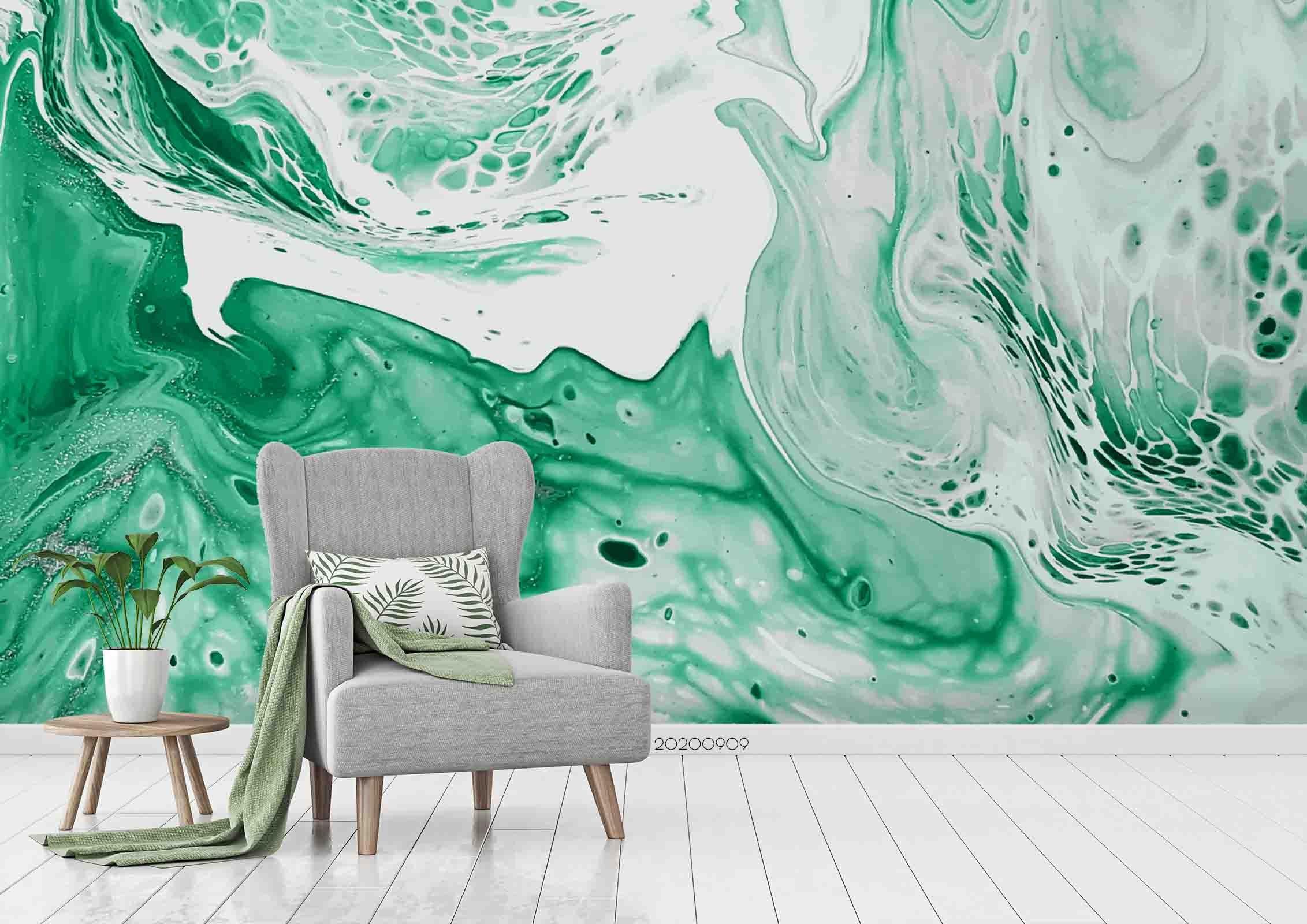 3D Abstract Light Green Painting Wall Mural Wallpaper LXL 7786- Jess Art Decoration