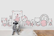 3D Cartoon Animals Stick Figure Wall Mural Wallpaper 36- Jess Art Decoration