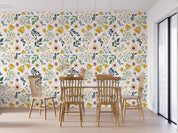 3D Fresh Floral Leaves White Background Wall Mural Wallpaper GD 288- Jess Art Decoration