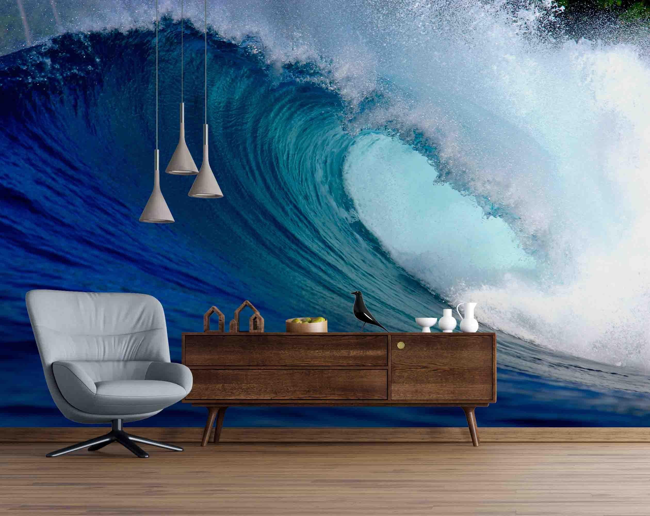 3D Blue Sea Waves Wall Mural Wallpa 38- Jess Art Decoration